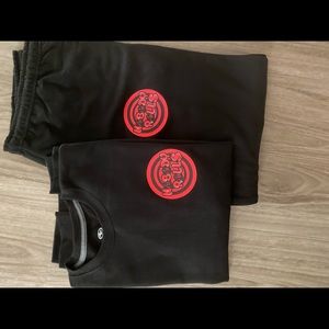 BLACK SET / Red black logo NOBODYROLLS CLOTHING BRAND
